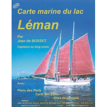 Carte marine du Lac Léman BOSCO 68x47cm