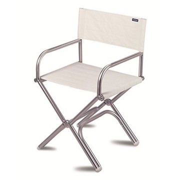 Fauteuil Astron pliable alu vinyl blanc