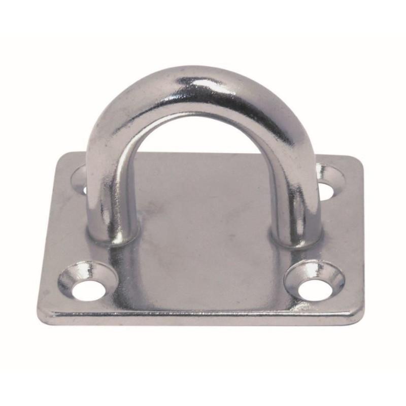 Pontet inox sur platine carrée Pontet inox sur platine carrée