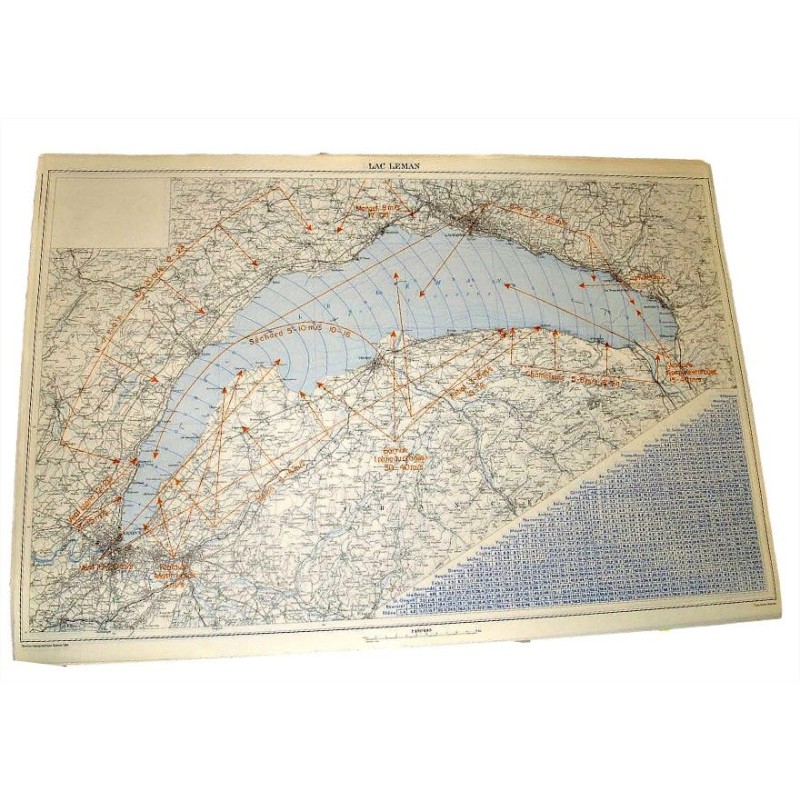 Carte des vents du Lac Léman de 1965