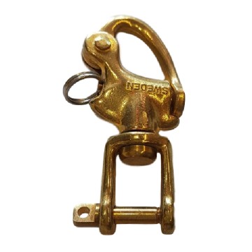 Karabinerhaken mit Drehgelenk aus Messing, 95 mm