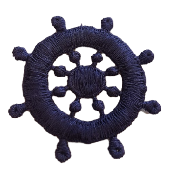 Ecusson en coton à coudre - barre à roue ou ancre (piece)
