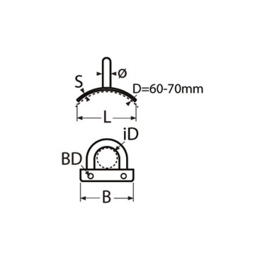 Pontet inox sur platine concave