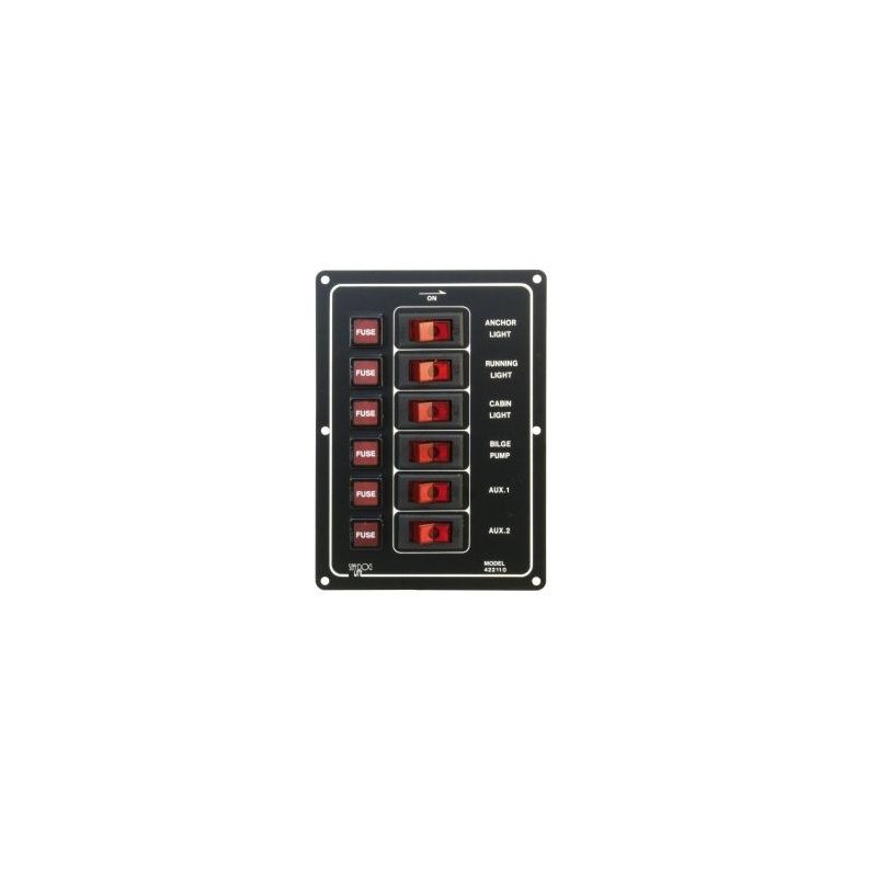 Panneau électrique 6 fusibles avec voyants lumineux Panneau électrique 6 fusibles avec voyants lumineux