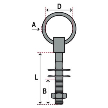 Deckbolzen mit beweglichem Ring