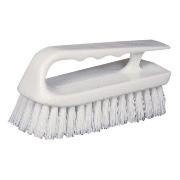 Brosse à main blanche avec poignée