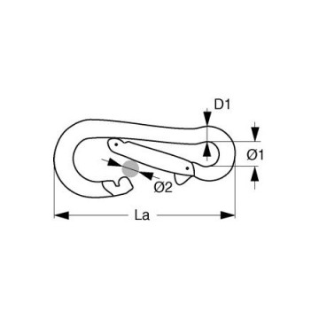 Mousqueton pompier inox AISI316