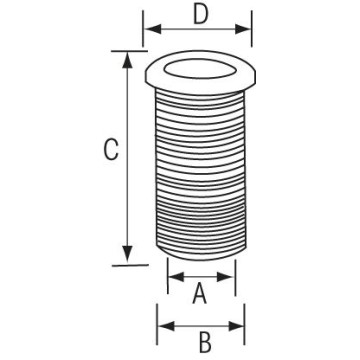 Borddurchlassfur Bundingen Einbau 1\" Ø62mm, Schwarz