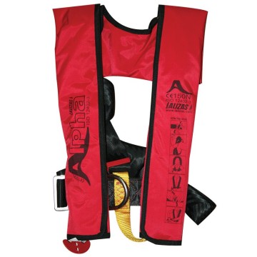 Gilet gonflable enfants \"Alpha\" Lalizas 120N automatique avec harnais, rouge CE ISO 12402-3