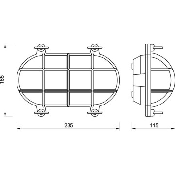 Wandleuchte aus poliert messing 235 x 165 x 115 mm