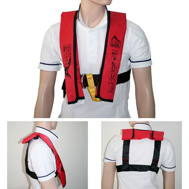 Gilet gonflable enfants \"Alpha\" Lalizas 120N automatique avec harnais, rouge CE ISO 12402-3