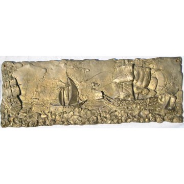 Plaque de bronze décorative 58x21cm