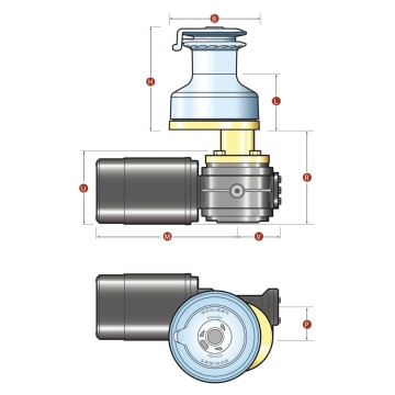 Lewmar Komplette elektrische Winsch, 40ST, Aluminium grau, 17.8 kg