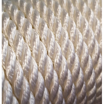 Corde d\'amarrage en polyester toronné blanc, vendu au mètre