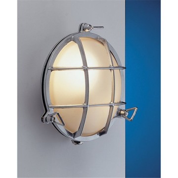 Lampe hublot Ø215 220V/E27 chromée verre opaque
