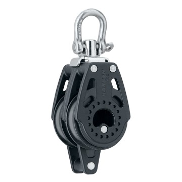 Harken 40mm Carbo Doppelblock mit Wirbel und Hundsfott