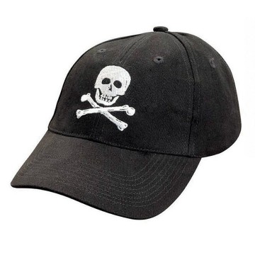 Casquette en coton, brodée tête de mort Pirate, taille unique