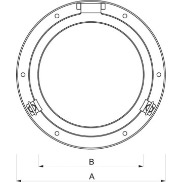 Bullaugenspiegel aus poliertes Messing