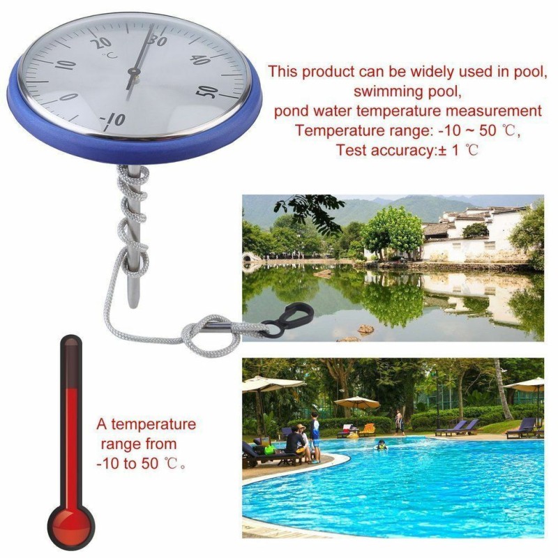 Thermomètre de piscine flottant inox