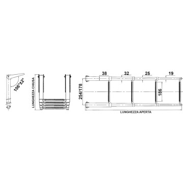 Echelle inox telescopique rabattable