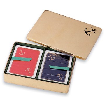 Boite à jeu de cartes en laiton