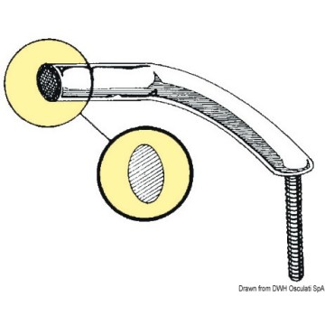 Main courante ovalisée inox 407 mm