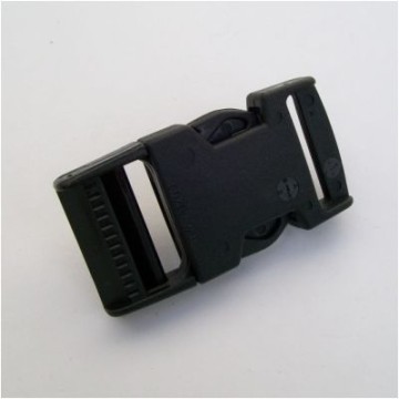 Clip de sangle en nylon noir, 25 ou 30mm