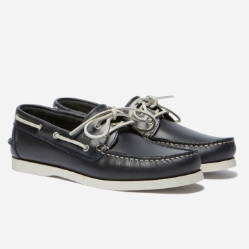 Chaussures bateau en cuir TBS Phenis Navy Crème