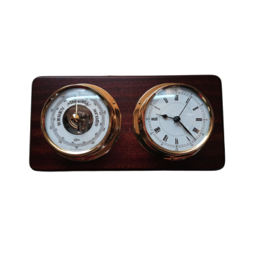 Barigo Uhr und Barometer auf Holzsockel