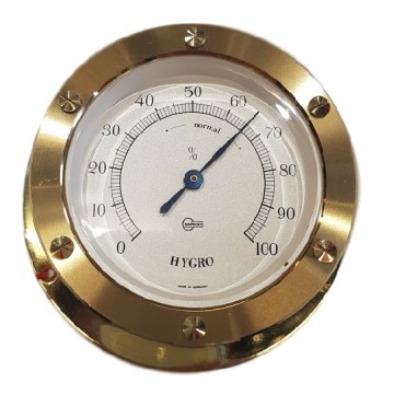 Hygrometer Bullauge aus Messing Barigo