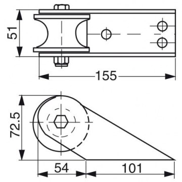 Bugrollenbeschlag Edelstahl 160mm