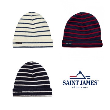 Gestreifte Mütze Saint James Cartier, Navy/Rot