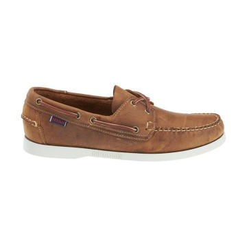 Sebago Docksides Bootsschuh Herren, nubukLeder Cognac