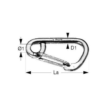 Mousqueton Wichard asymétrique inox