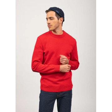 Pull marin Saint James Dinan, uni rouge