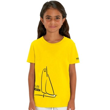 Tee-shirt enfant en coton jaune Alan Roura Unisex