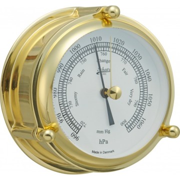 Barometer Mini Ocean Schatz, aufklappbares Gehäuse aus poliertem Messing Ø78x48xØ107