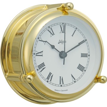 Horloge marine à quartz Schatz, série mini océan en laiton poli massif Ø78x48xØ107