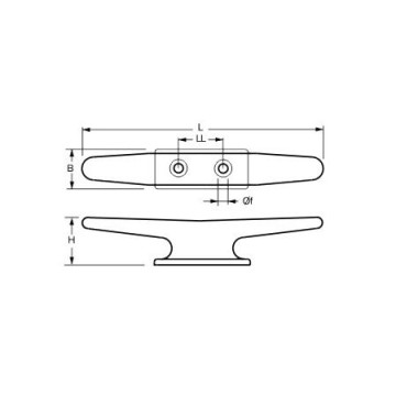 Edelstahlklampe mit flachem Klampenblatt