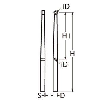 Chandelier inox 2 trous L:740 Ø25