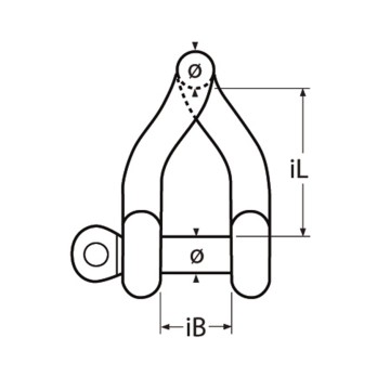 Rundschäkel, gedrehte Form