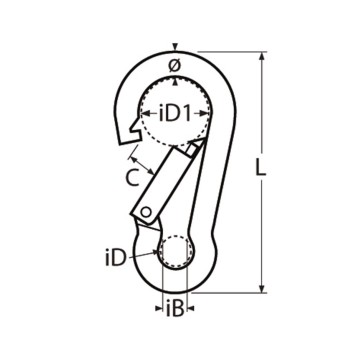 Karabinerhaken mit Sicherheitsverschluss 100x15mm Ø10 BL600kg