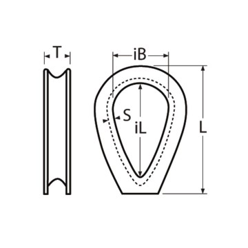 Kausche, schwere und geschlossene Form 32-25mm Ø4