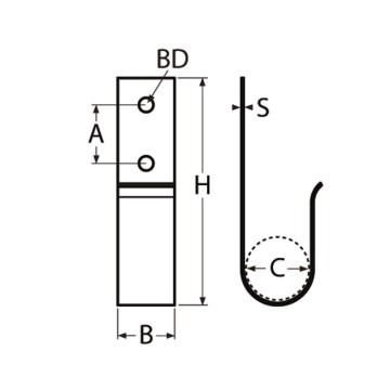 Bootshakenhalter 100x25x32mm