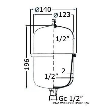 Vase dexpansion universel pour autoclave et chauffeau Osculati