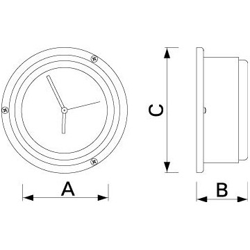 Quarz-Marine-Uhr Altitude Messing verchromt Ø63