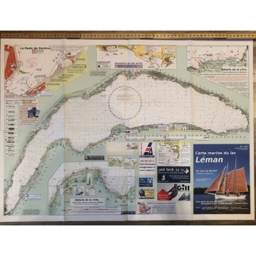 Carte marine du lac Léman waterproof 70 cm/50cm