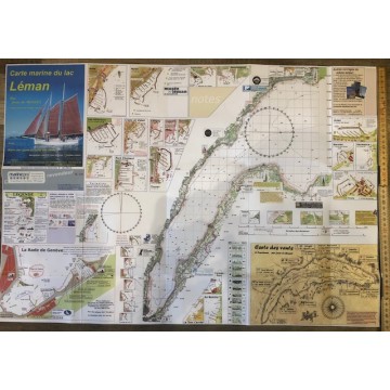 Carte marine du Lac Léman BOSCO 68x47cm