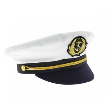 Casquette de capitaine blanche/navy