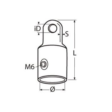 Embout de tube inox pour bimini